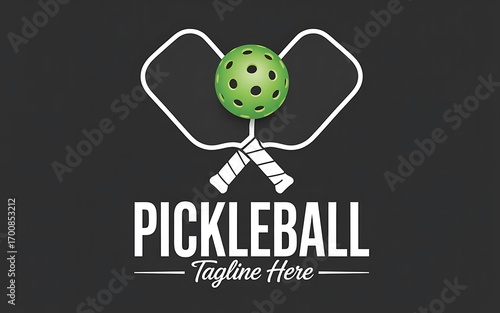 Pickleball logo with crossed paddles and ball sport