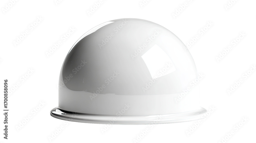 Fototapeta premium White dome lampshade, studio shot, black background, interior design