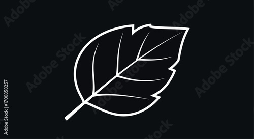 Simple Leaf Outline Vector Icon for Natural and Eco Branding