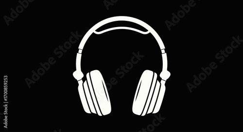 Modern Headphones Vector Icon Graphic for Music and Audio