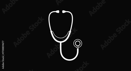 Minimalist Stethoscope Vector Icon for Medical and Healthcare Design