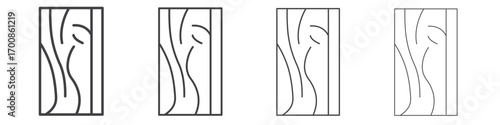 Wood board icon illustration symbol. thin line symbol on white background - editable stroke vector