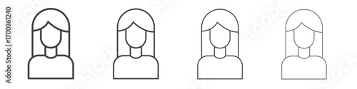 Woman icon illustration symbol. thin line symbol on white background - editable stroke vector