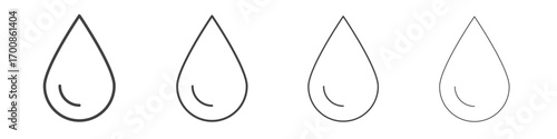Water drop icon illustration symbol. thin line symbol on white background - editable stroke vector