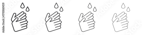 Wash your hands icon illustration symbol. thin line symbol on white background - editable stroke vector