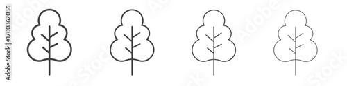 Tree free icon illustration symbol. thin line symbol on white background - editable stroke vector