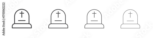 Tombstone icon illustration symbol. thin line symbol on white background - editable stroke vector