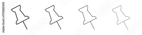 Thumbtack icon illustration symbol. thin line symbol on white background - editable stroke vector