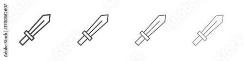 Sword icon illustration symbol. thin line symbol on white background - editable stroke vector