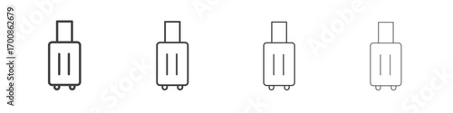 Suitcase icon illustration symbol. thin line symbol on white background - editable stroke vector