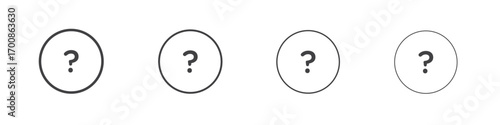Question icon illustration symbol. thin line symbol on white background - editable stroke vector