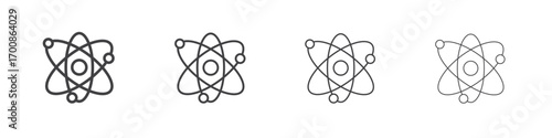 Physics icon illustration symbol. thin line symbol on white background - editable stroke vector
