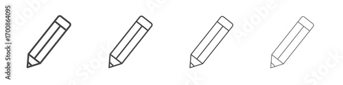 Pencil icon illustration symbol. thin line symbol on white background - editable stroke vector