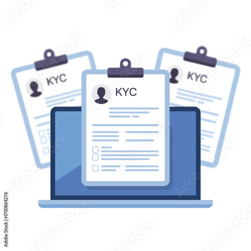 Know your customer kyc document verification on laptop screen