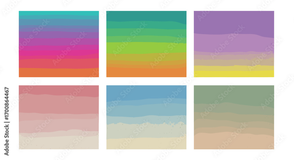 Fototapeta premium Six gradient backgrounds with varying color schemes in a simple layout