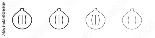 Onion icon illustration symbol. thin line symbol on white background - editable stroke vector