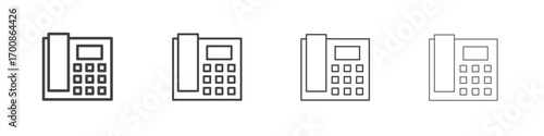Office phone icon illustration symbol. thin line symbol on white background - editable stroke vector