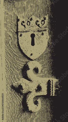 Castle door iron lock and latch