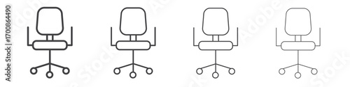 Office chair icon illustration symbol. thin line symbol on white background - editable stroke vector