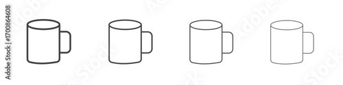 Mug icon illustration symbol. thin line symbol on white background - editable stroke vector
