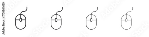 Mouse icon illustration symbol. thin line symbol on white background - editable stroke vector