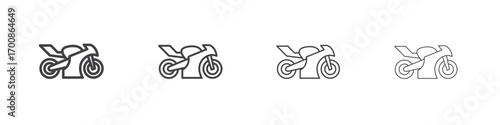 Motorcycle icon illustration symbol. thin line symbol on white background - editable stroke vector