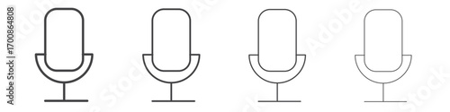 Microphone icon illustration symbol. thin line symbol on white background - editable stroke vector