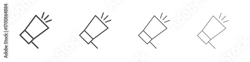 Megaphone icon illustration symbol. thin line symbol on white background - editable stroke vector