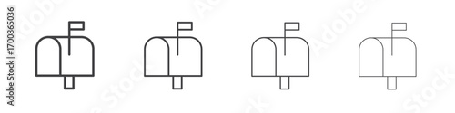 Mailbox icon illustration symbol. thin line symbol on white background - editable stroke vector
