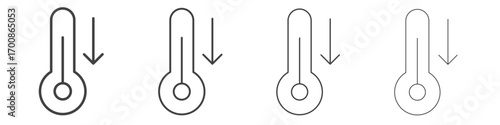 Low Temperature icon illustration symbol. thin line symbol on white background - editable stroke vector