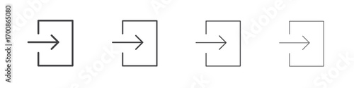 Log out icon illustration symbol. thin line symbol on white background - editable stroke vector