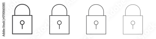 Lock icon illustration symbol. thin line symbol on white background - editable stroke vector