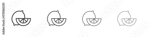 Lemon icon illustration symbol. thin line symbol on white background - editable stroke vector