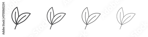 Leaf icon illustration symbol. thin line symbol on white background - editable stroke vector