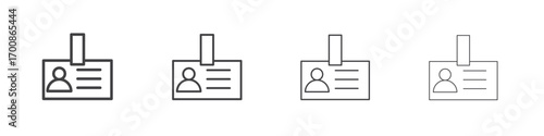 ID badge icon illustration symbol. thin line symbol on white background - editable stroke vector
