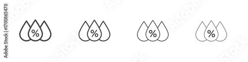 Humidity icon illustration symbol. thin line symbol on white background - editable stroke vector