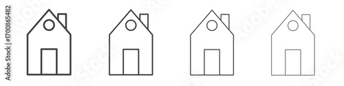 House icon illustration symbol. thin line symbol on white background - editable stroke vector