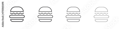Hamburger icon illustration symbol. thin line symbol on white background - editable stroke vector