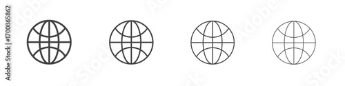 Globe icon illustration symbol. thin line symbol on white background - editable stroke vector