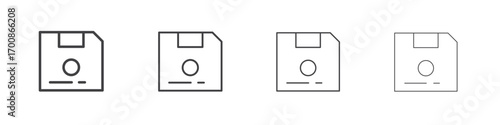 Floppy disk icon illustration symbol. thin line symbol on white background - editable stroke vector
