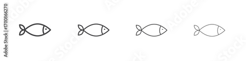 Fish icon illustration symbol. thin line symbol on white background - editable stroke vector