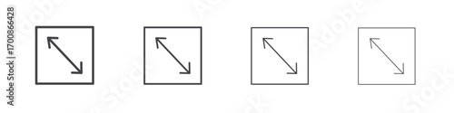 Expand icon illustration symbol. thin line symbol on white background - editable stroke vector