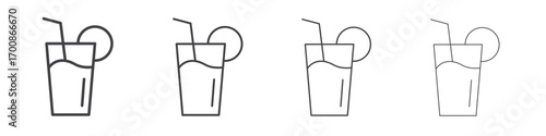 Drink icon illustration symbol. thin line symbol on white background - editable stroke vector