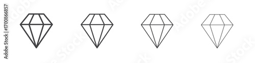Diamond icon illustration symbol. thin line symbol on white background - editable stroke vector