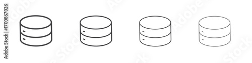 Database icon illustration symbol. thin line symbol on white background - editable stroke vector