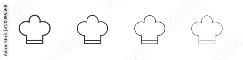 Chef hat icon illustration symbol. thin line symbol on white background - editable stroke vector