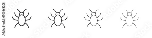 Bug icon illustration symbol. thin line symbol on white background - editable stroke vector