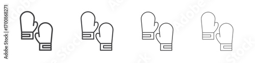Boxing glove icon illustration symbol. thin line symbol on white background - editable stroke vector