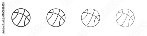 Basketball icon illustration symbol. thin line symbol on white background - editable stroke vector