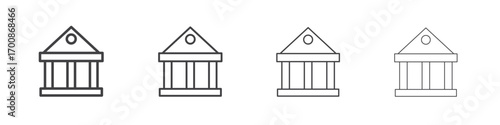Bank icon illustration symbol. thin line symbol on white background - editable stroke vector